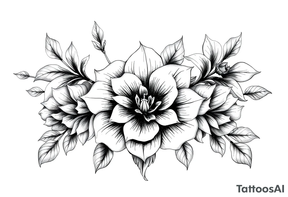 ornaments of flowers tattoo idea