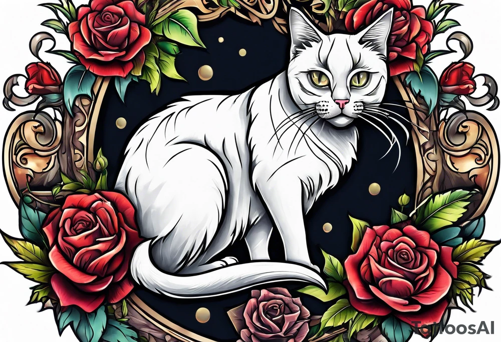A zombie cat tattoo idea