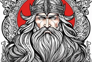 Fatherhood strong willed anime style norse mythology tattoo idea