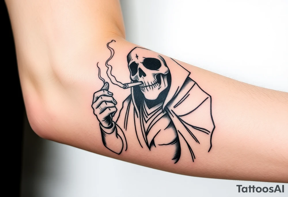 Ghost smoking tattoo idea