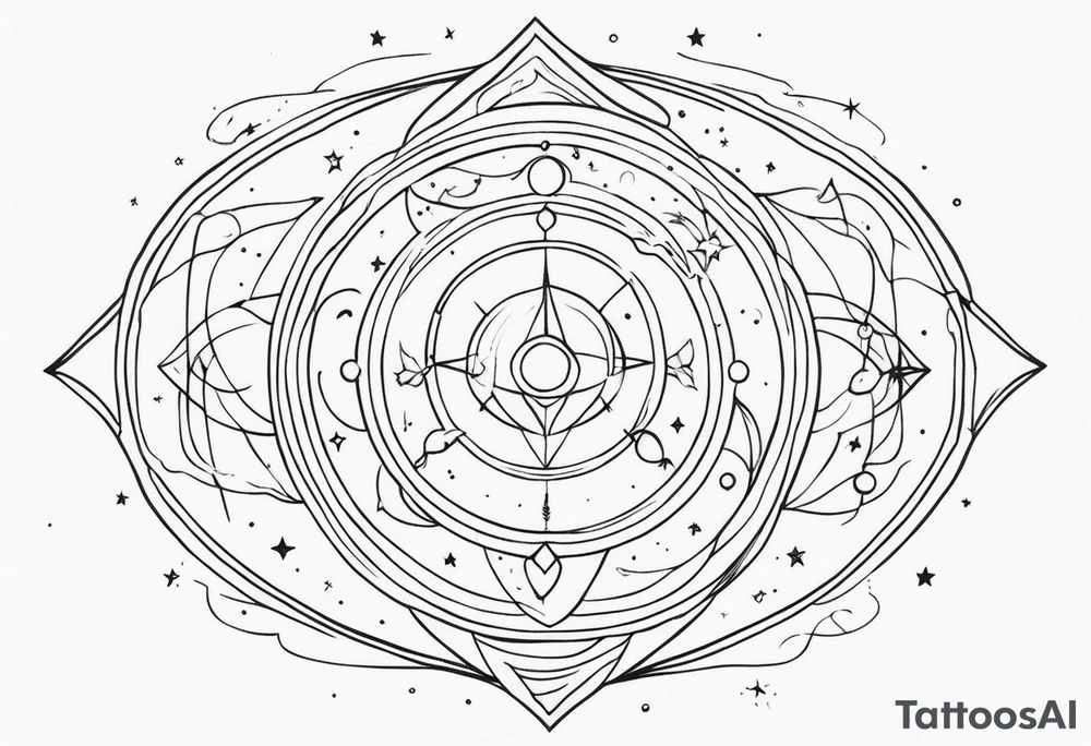 small minimalistic spiritual universe tattoo idea