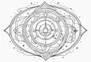 small minimalistic spiritual universe tattoo idea