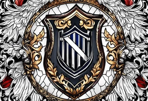 shield with obedience over sacrafice tattoo idea