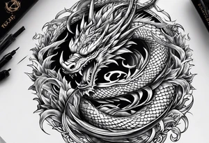 Drache mit Schlangenkörper tattoo idea