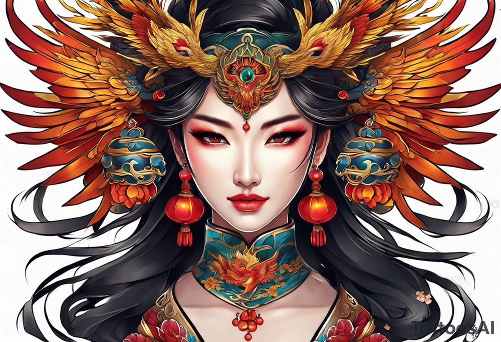 phoenix mask tattoo idea