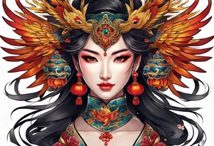 phoenix mask tattoo idea