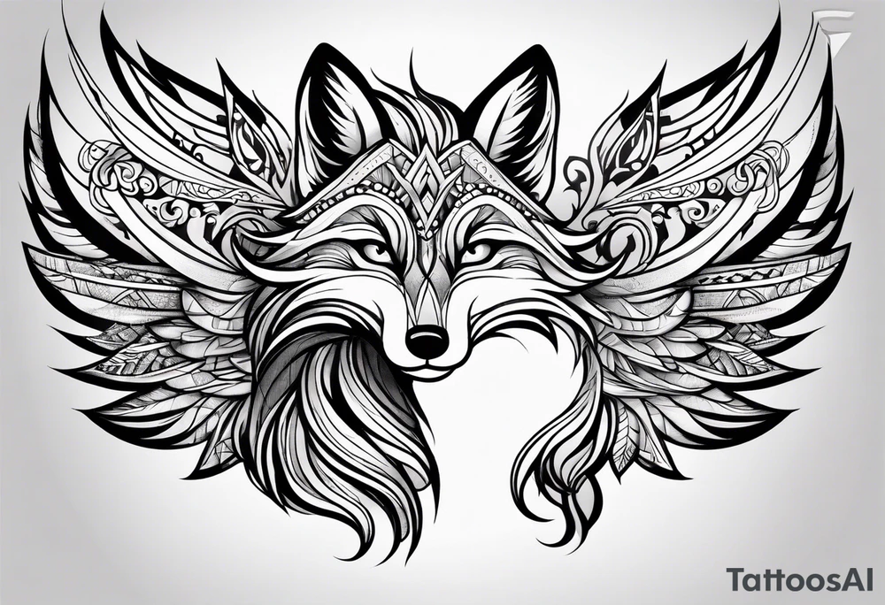 Fox with wings tattoo idea