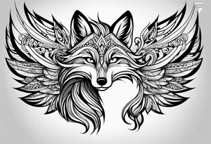 Fox with wings tattoo idea