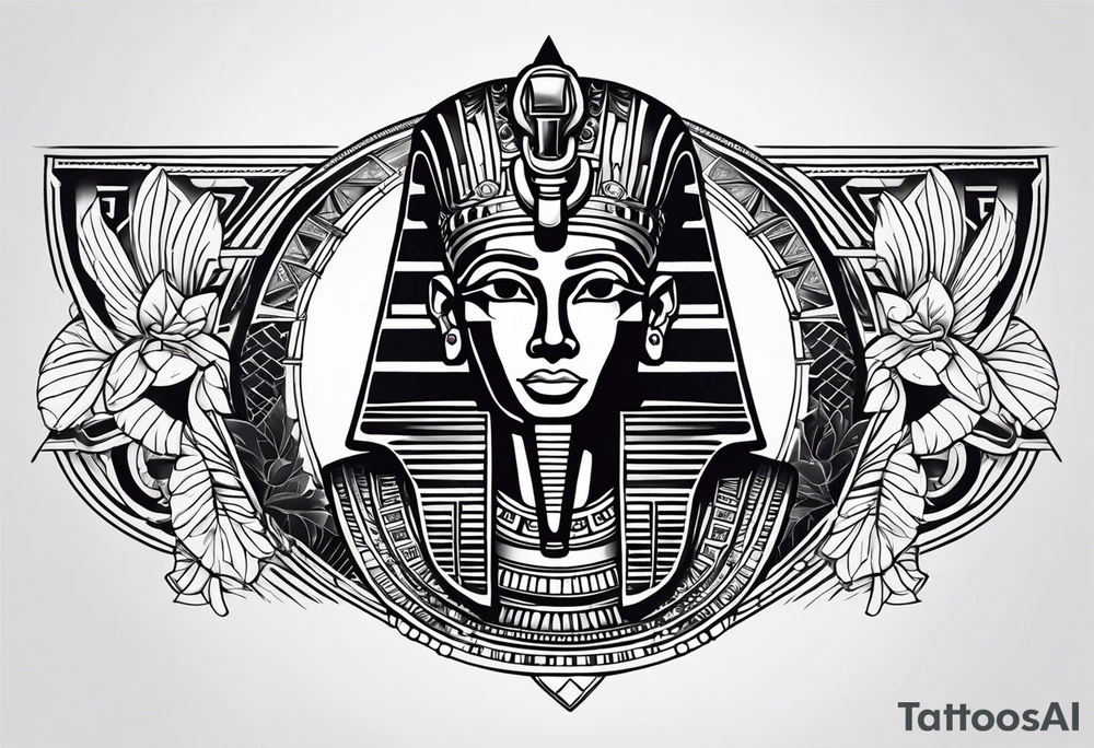 Black Egyptian with pharaoh tattoo idea