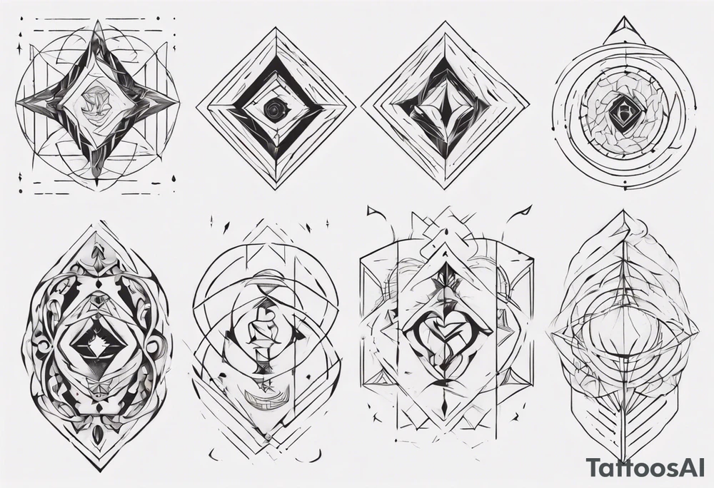 Minimalist Ornemental geometric tattoo idea