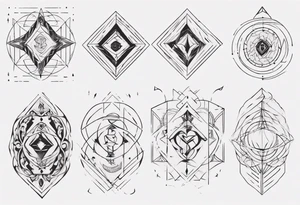 Minimalist Ornemental geometric tattoo idea