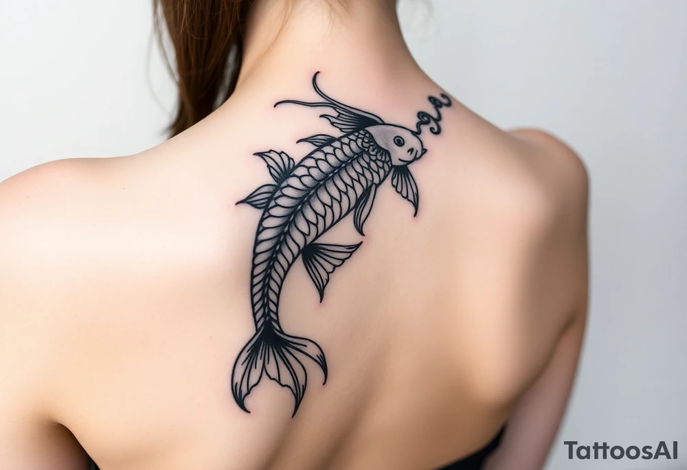 Koi fish and dragon tattoo idea