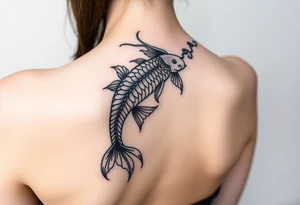 Koi fish and dragon tattoo idea