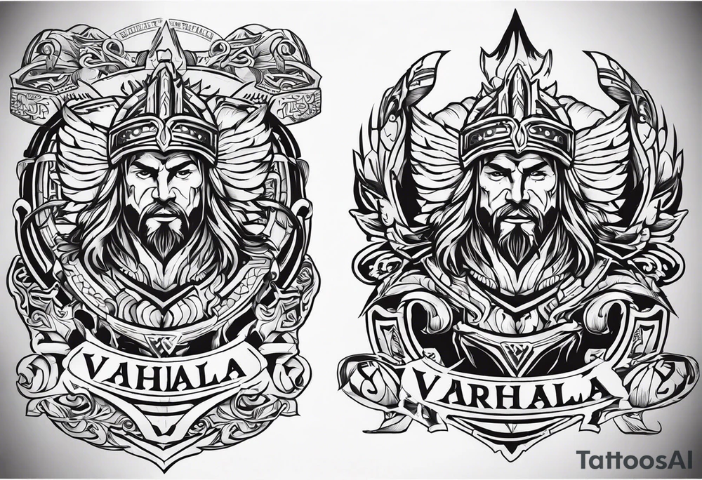 Valhalla  warrior soldier tattoo idea