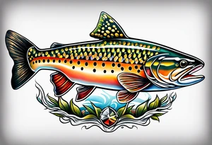 Brook trout tattoo idea