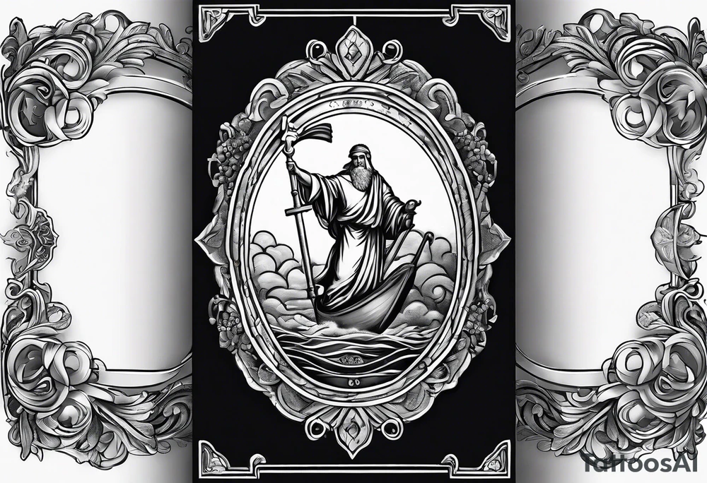 realistic forearm sleeve of money,kids, clouds journey, bible verses tattoo idea