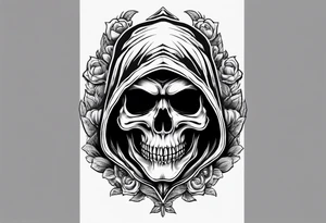 grim reaper no face skull tattoo idea