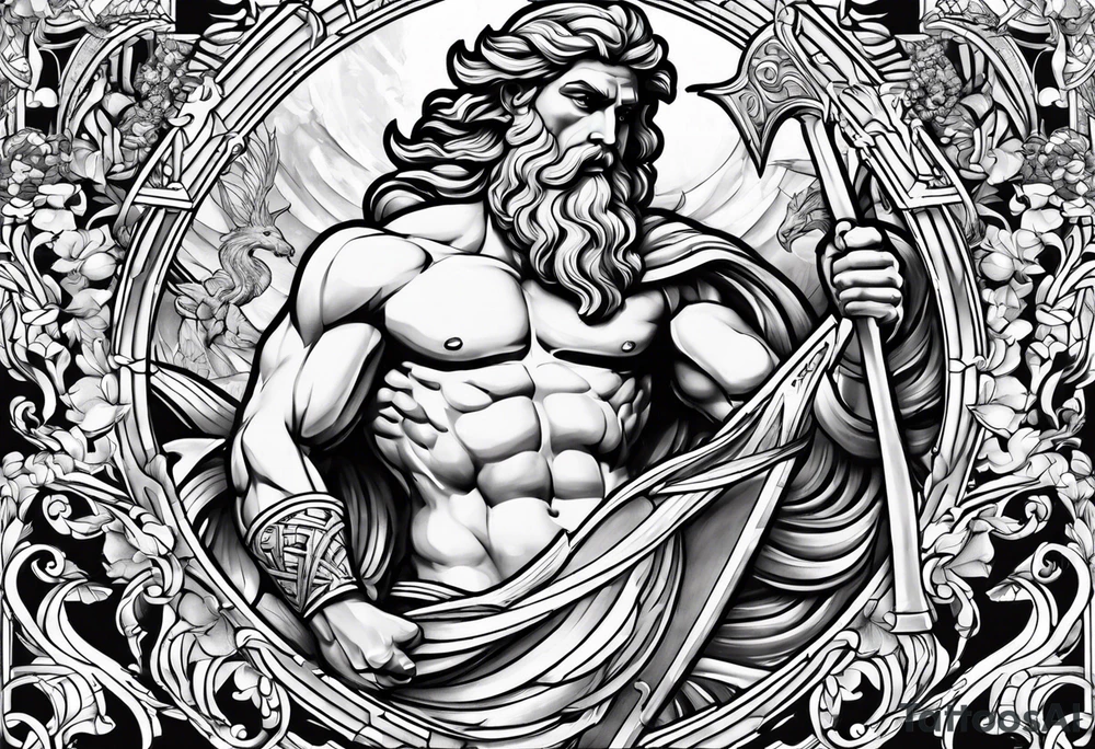 Olympian Hermes and Poseidon tattoo idea