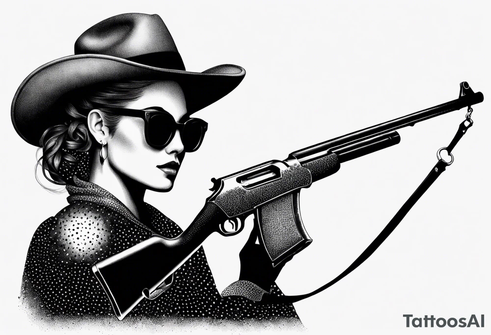 capricorn with sunglasses and shotgun tattoo idea