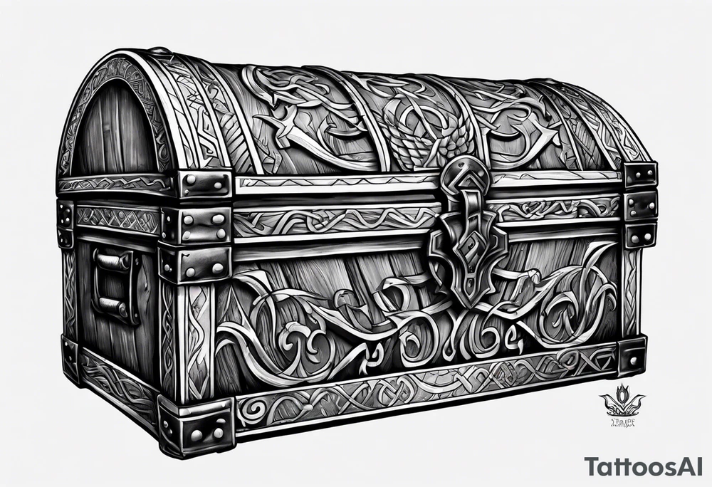 Make a viking chest tattoo use the triple horns tattoo idea