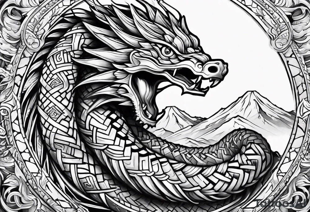 quetzalcoatl snake sleeve tattoo idea