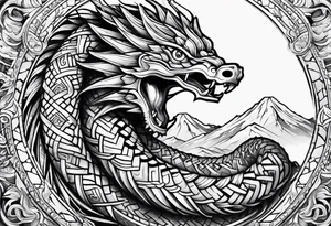 quetzalcoatl snake sleeve tattoo idea