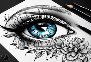 A girl with blue eyes tattoo idea