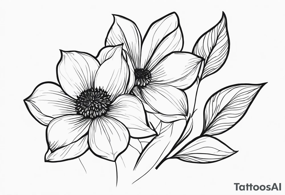 January birth flower, May birth flower, June birth flower x 2, July birth flower, August birth flower, September birth flower, October birth flower, December birth flower with some leaves all together tattoo idea
