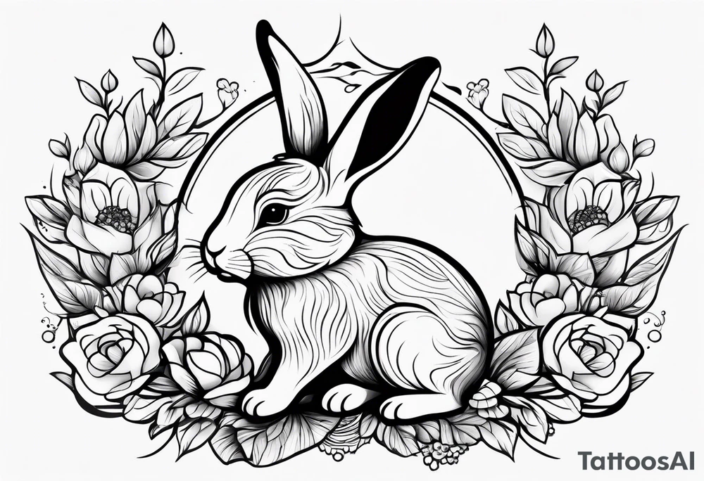 Mum and baby bunny tattoo idea