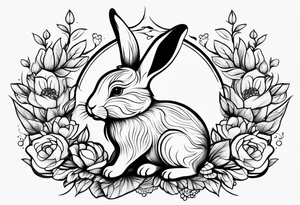 Mum and baby bunny tattoo idea