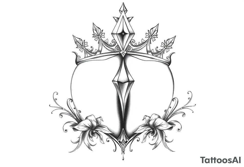 Pubic crown diamond vagina and anus tattoo idea
