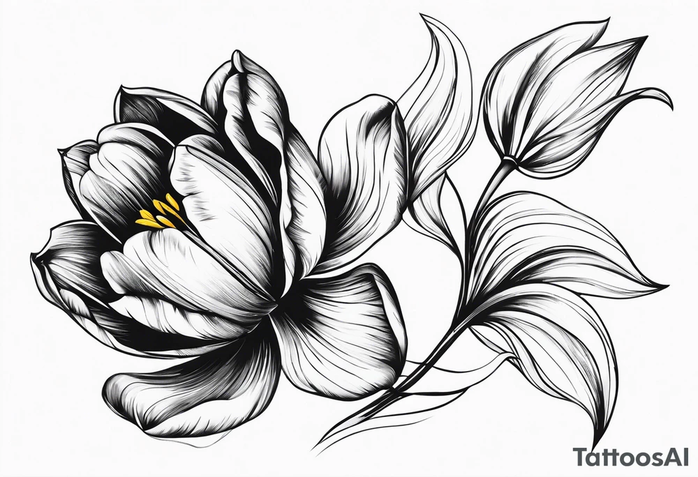 Tulip with music note tattoo idea