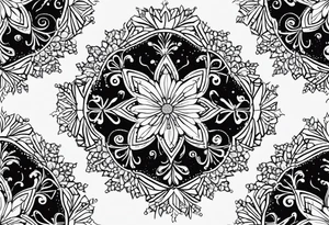 small snow crystal swirl tattoo idea