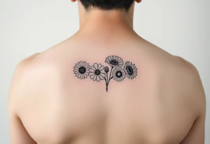 Small flower bouquet with order of flowers, daisy, cosmo, poppy, chrysanthemum, cosmo tattoo idea