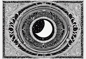 Geometric interpretation of the phases of the Moon in the form of a semicircle of partially filled circles. tattoo idea