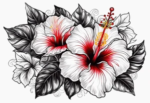 Red, hibiscus tattoo idea