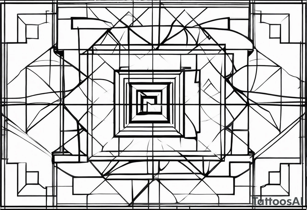 Fractal auto similar squares tattoo idea