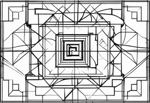 Fractal auto similar squares tattoo idea