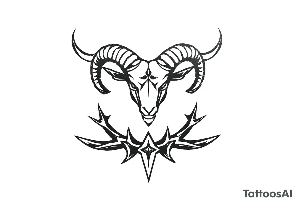 Armband aries zodiac sign with thorn tattoo idea