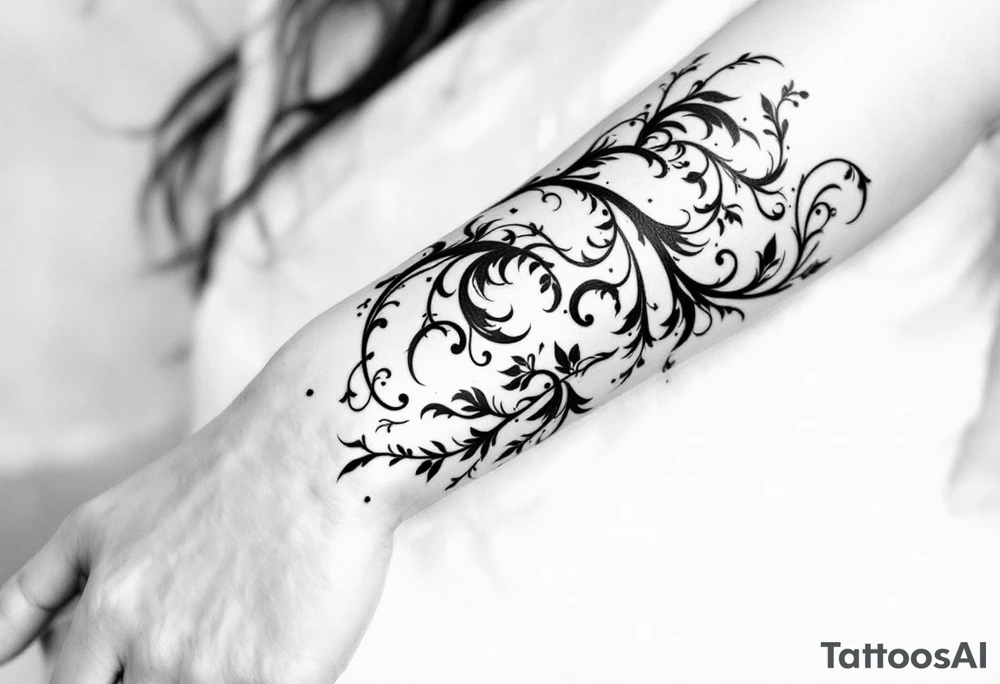 A bold black wave crest curls across the forearm, symbolizing strength and flow. tattoo idea