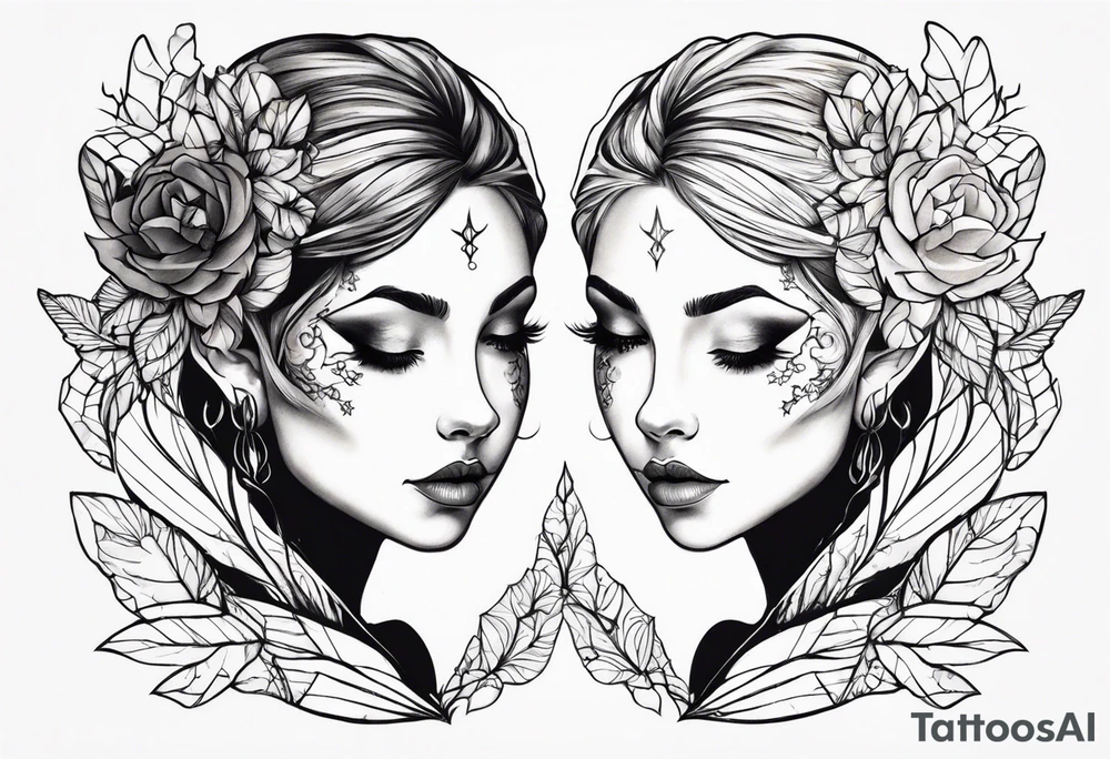 Elfe mit spitzen ohren nd geflochtenen zöpfen tattoo idea