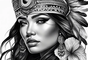 Navajo woman ethereal goddess tattoo idea