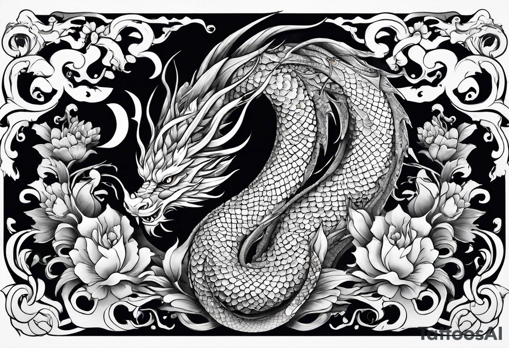 long dragon for sleeve that cover all the arm tattoo idea