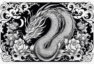long dragon for sleeve that cover all the arm tattoo idea