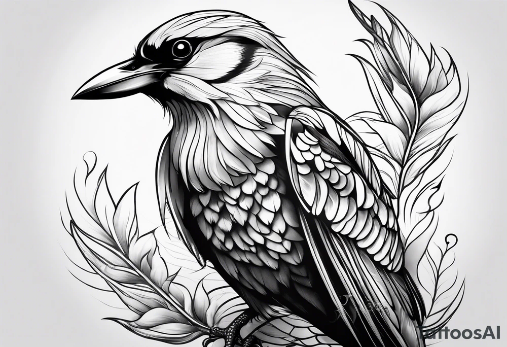 elegant bird tattoo idea