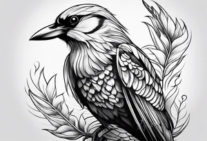 elegant bird tattoo idea