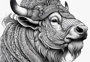 Sleeve tattoo 
Black and white, grey Thai yak/giant with thai naga. tattoo idea