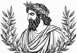 Greek, god, traditional, olive tattoo idea