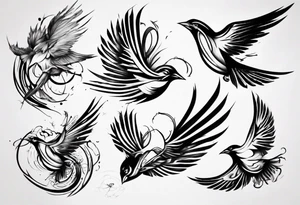 Bird breaking free tattoo idea