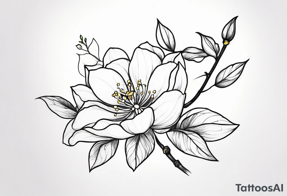 Shoulder and collarbone tattoo of a vibe of night-blooming Jasmine. The tattoo should be scary. tattoo idea